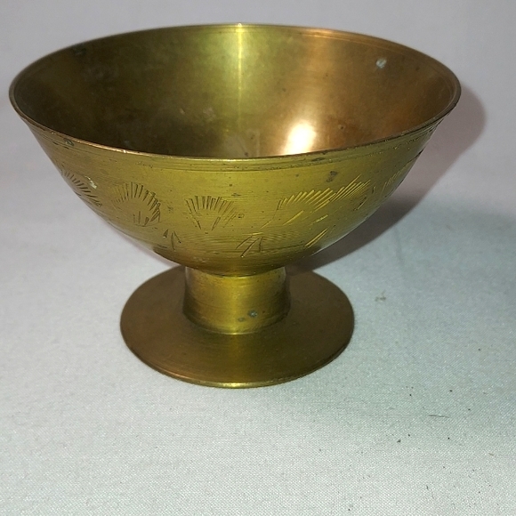 Vintage Brass etched Bowl Accents Vintage Etched Brass Decorative